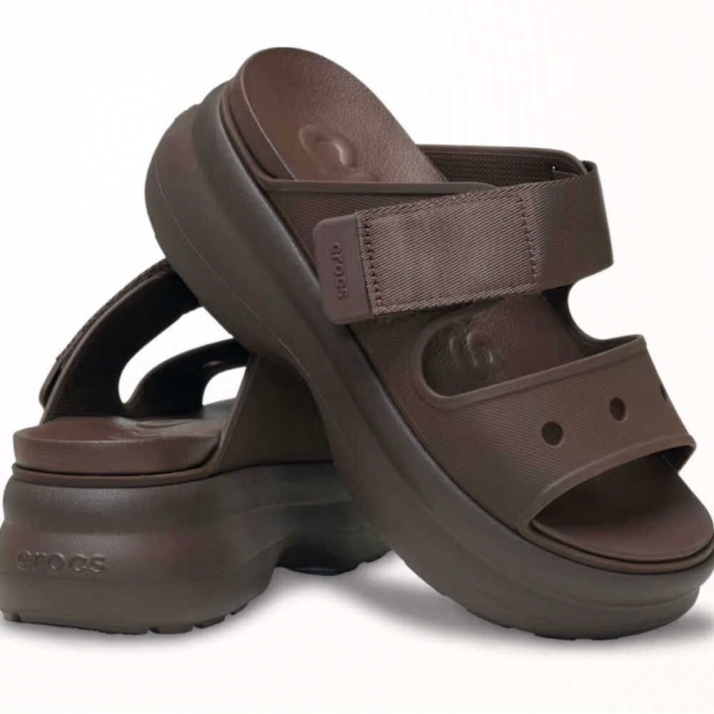 Crocs Women's Soho Two-Strap Sandals, Platform Sandals, Brown